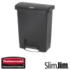 Afvalbak Slim Jim Front Step-On container Rubbermaid 30 liter zwart